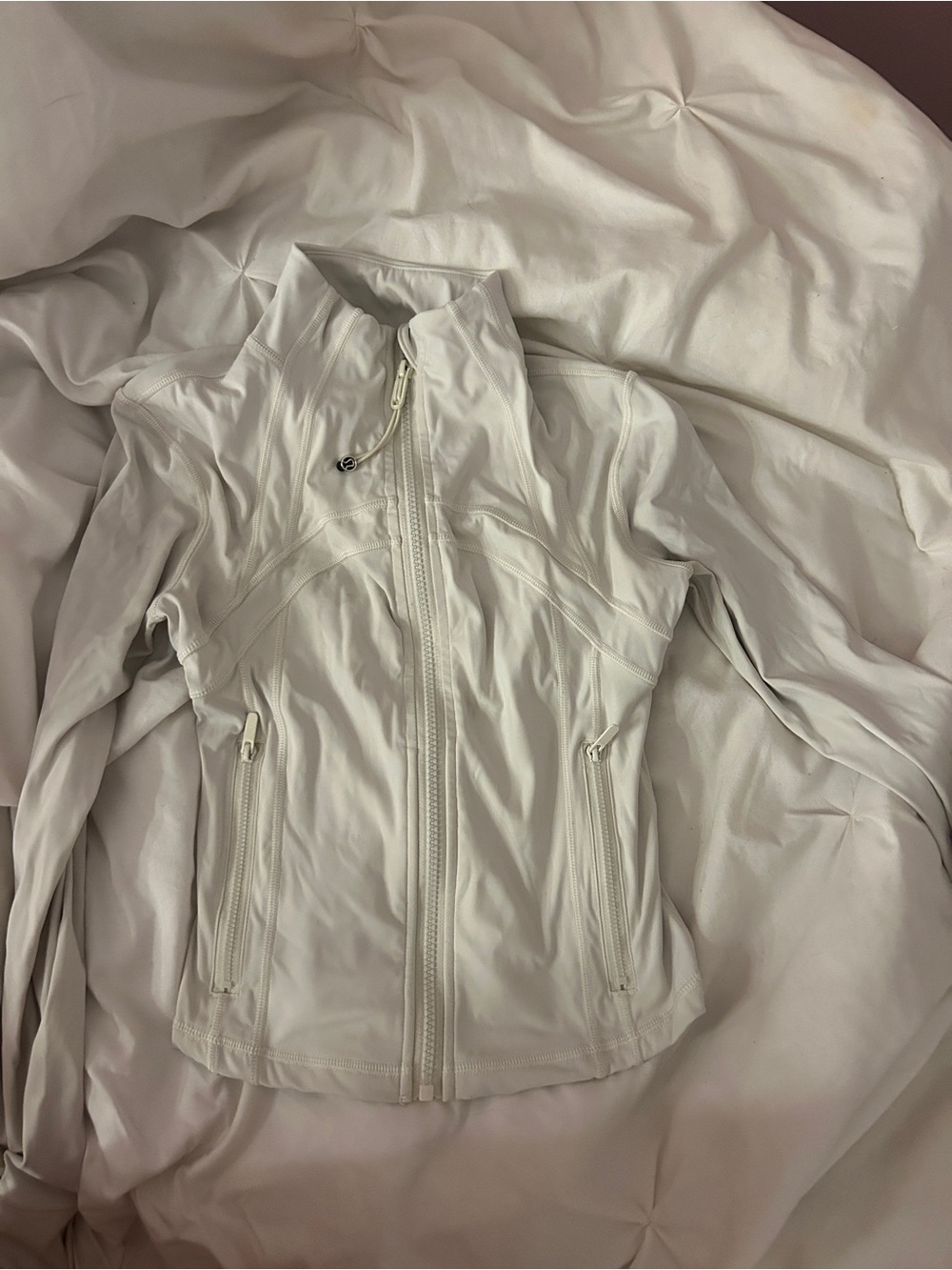 lululemon athletica White Zip-Up Bomber Jacket